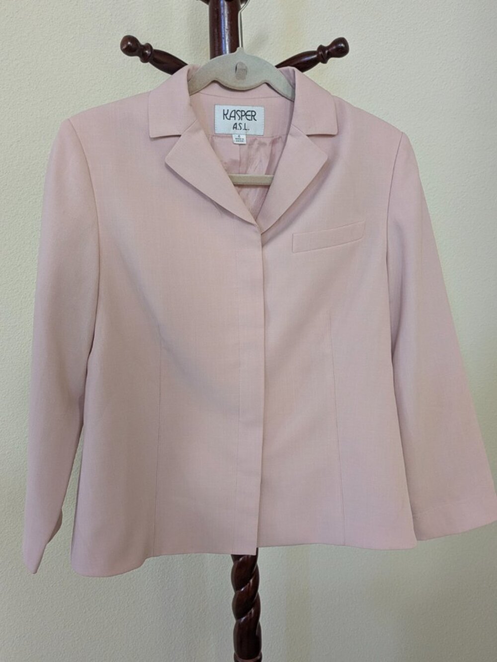 Kasper A.S.L. Tailored Blush Pink Blazer Size 6